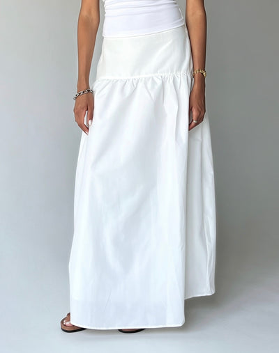 SCARFE MIDI SKIRT-White(Fully lined)