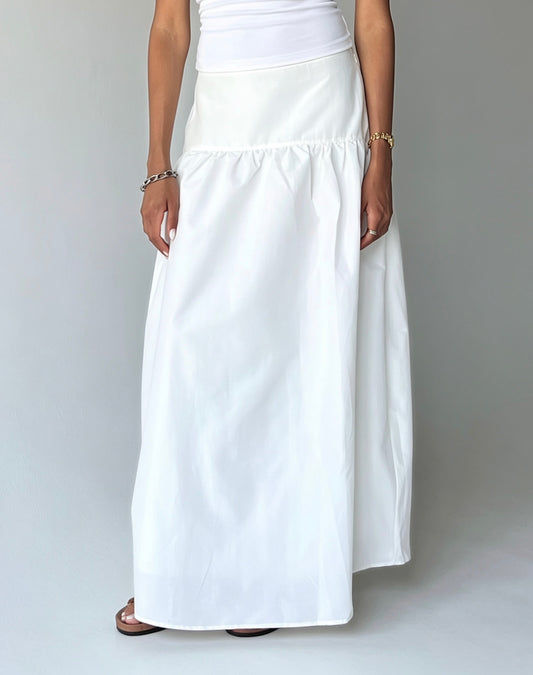 SCARFE MIDI SKIRT-White(Fully lined)