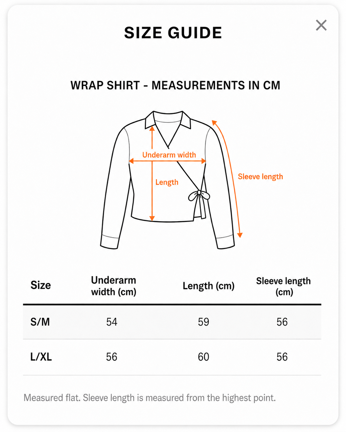 Wrap shirt-Plum size guide